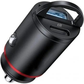 Cargador de Coche Klack USB-C 30W y USB QC 30W Carga Rápida