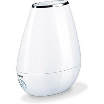 Beurer LB37 - Humidificador Ultrasónico, Micro Nebulización, hasta 20 m², Modo Noche, Silencioso, Máxima Nebulización 200 ml/h, Aceites Aromaticos, 20 W, Blanco