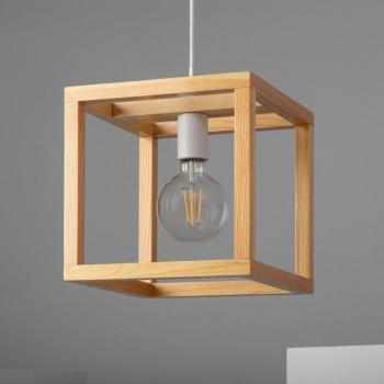 Lámpara Colgante de Diseño en Madera Coba con Luz LED E27