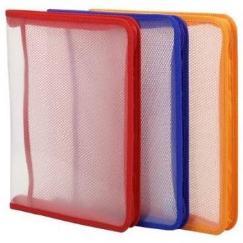 Carpeta con Cremallera Diagonal en Polipropileno Tamaño Folio y Ribete Azul Carchivo 4930K45