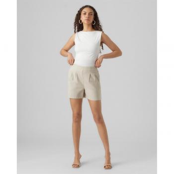 Shorts de lino con cintura elástica para mujer