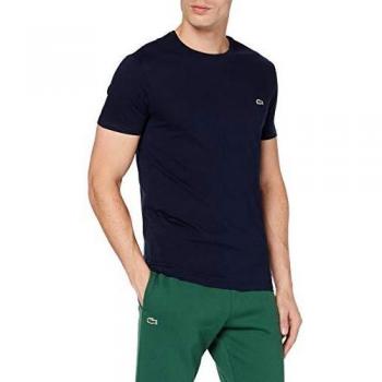 Camiseta básica de hombre Lacoste TH6709-00 en negro, 100% algodón