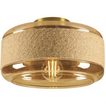 Lámpara de Techo y Pared Pantilo Rope 27, Dorada, Acero, E27, Ø 27 cm