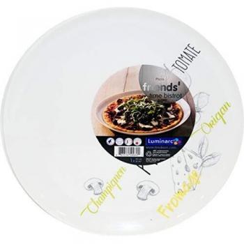 Luminarc Bistrot - Plato Pizza, color blanco, 32x32x2 cm