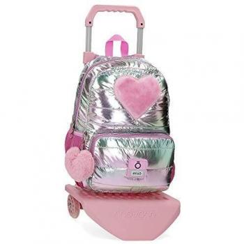 Mochila Enso Fancy con Carro, Rosa, 28x37x12 cm
