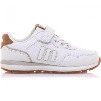 Zapatillas deportivas Mustang Kids Casty Blanco para niños, estilo running, con cierre de cordones, puntera redonda y logo bordado