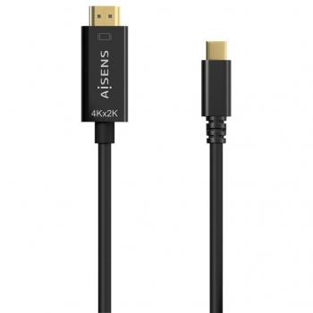 Aisens A109-0624 Cable Conversor USB Tipo-C Macho a HDMI Macho 4K@30Hz, Longitud 1.8m, Color Negro