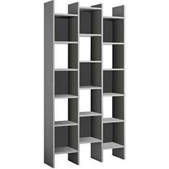 Habitdesign Estantería Librería, Estanteria Despacho, Comedor o Salon, Modelo Italian, Acabado en Blanco Artik, Medidas: 192 cm
