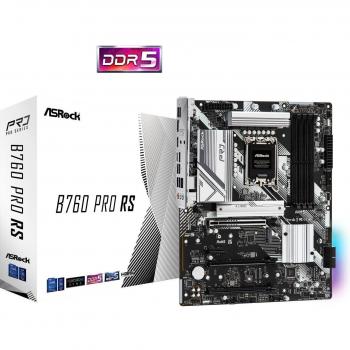 ASRock B760 Pro RS ATX Motherboard - LGA 1700, Intel B760 Chipset, 4x DDR5 DIMM (up to 128GB, 7200MHz OC), 4x SATA III,