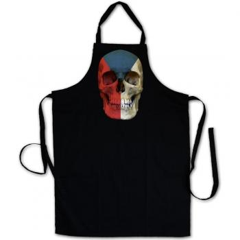 CLASSIC CZECHIA SKULL FLAG DELANTAL DE LA BBQ BARBEQUE COCINA PARRILLA - Bandera cráneo Schädel Banner Fahne Tschechien Chequia