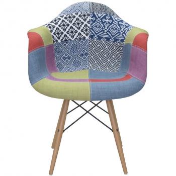 lo+demoda Wooden Arms Antique Patchwork - Silla, madera, 83 x 41 x 49 cm, color multicolor
