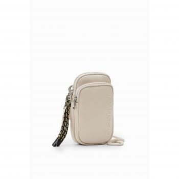 Desigual White Leather-Effect Smartphone Wallet Pouch - Polyurethane