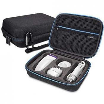 kwmobile Funda compatible con Braun Silk épil 9 - Con compartimiento para cable de carga - Estuche para máquina depiladora - En negro