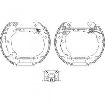 Kit de frenos para tambor HELLA 8DB 355 005-261 con cilindro de rueda y elemento de ajuste para FIAT Panda II 5 puertas