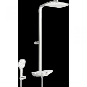 Sistema de Ducha Hansa Emotion con Termostato, 360x220 mm, Color Blanco/Cromo, Tecnología Anti-Calcárea