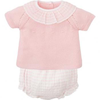 Conjunto de bebé niña en tricotosa color rosa