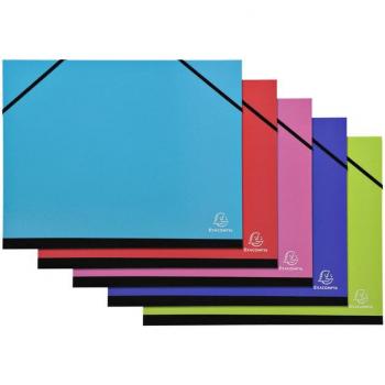 Pack de 5 Carpetas de dibujo plastificada con cierre de gomas elástica - IDERAMA® - Surtido de colores