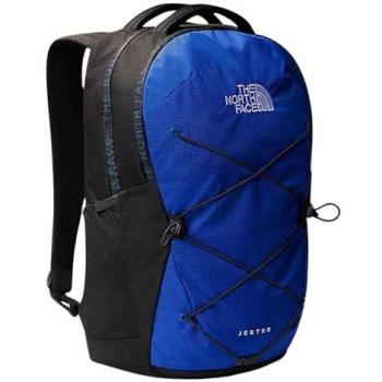 Mochila The North Face Jester 28L azul marino negro unisex, capacidad de 28 litros, diseño ergonómico, compartimento principal amplio, bolsillos laterales para botellas, panel trasero acolchado, correas