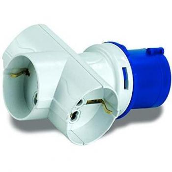 Adaptador Industrial CEE 3 Tomas Schuko 10A/16A IP20 Rosi 1879