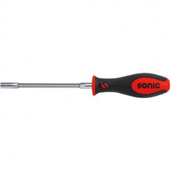 Llave inglesa y destornillador SONIC 47536, fabricados en acero al carbono, con acabado niquelado para mayor durabilidad, diseño ergonómico para un mejor agarre, capacidad de ajuste rápido en la llave inglesa y