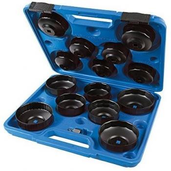 Juego de llaves para extraer filtros de aceite Silverline 952159, 15 piezas, rango de ajuste 65-93 mm