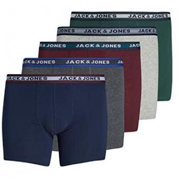 Jack & Jones Plus Size Jacoliver Trunks 5-Pack Dark Grey Melange / Sea Moss / Port Royal / Navy Blazer / Light Grey Melange 3XL