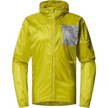 Chaqueta de hombre Haglöfs L.I.M Shield Hood, color verde amarillento, talla M