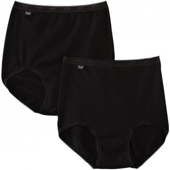 Sloggi Basic Maxi, Bragas para Mujer, Negro, 44, Pack de 2