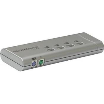 Conmutador KVM Uniclass PS2 VGA 1 a 4 CPU Slim BeMatik