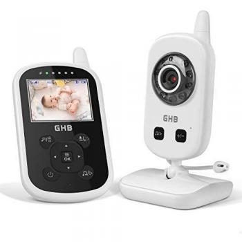GHB Vigilabebés Inalambrico Bebé Monitor Inteligente con LCD 2.4 Pulgadas