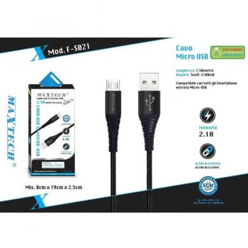 Cable Micro USB a USB para Carga y Transferencia de Datos - Compatible con Smartphones Samsung y Huawei - Maxtech F-S021