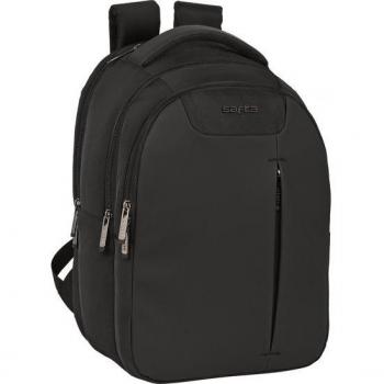 Safta Mochila para Ordenador Portátil 15,6 y 14,1 con Compartimento para Tablet 9,7 y Conexión USB Business Negra