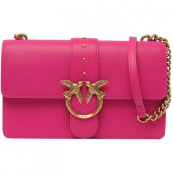 PINKO Italian Style Leather Cross Body Shoulder Bag for Women - Color: Pink, Size: One Size