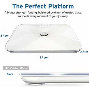 Etekcity Báscula Grasa Corporal Báscula de Baño Bluetooth Analizar 13 Funciones, Monitores de Composición con 3 Conversión de Unidades