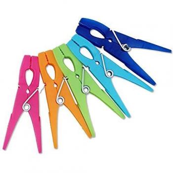 Vidence VIDEN - Juego de 50 Pinzas de plástico para Ropa con Anillo Exterior Duradero, Color Aleatorio, 50 Unidades