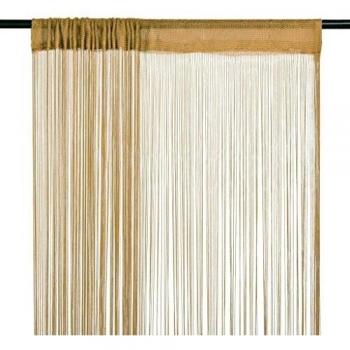 vidaXL 2X Cortinas de Flecos Decoración Ventanas Salón Dormitorio Sala de Estar Cocina Privacidad Protección Bañera 140x250cm Beige