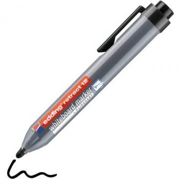edding retract 12 marcador para pizarras blancas - negro - 1 rotulador - punta redonda 1,5-3 mm - sin