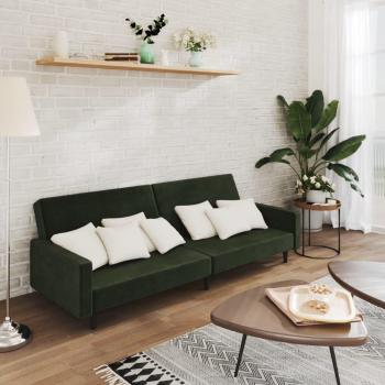 Sofá cama de 2 plazas terciopelo verde oscuro Sung-ll