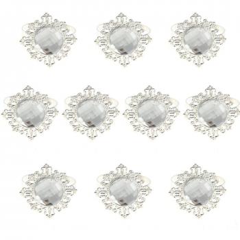 demiawaking Juego de servilleteros, acrílico Servilleta Anillos servilleta anillos para boda, mesa, banquete, la decoración del partido plata