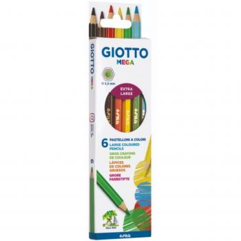 Estuche de 6 lápices de colores Giotto Mega