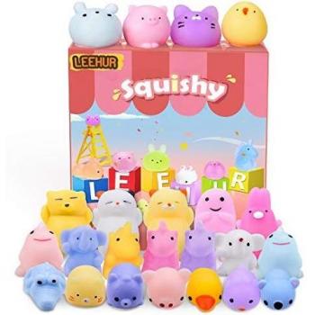 LEEHUR Squishies - Minijuguetes blandos mixtos, suaves y esponjosos para apretar, con forma de animales, no tóxicos, divertidos para aliviar el estrés