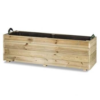Jardinera Rectangular de Madera para Exterior 120x40cm - 140 Litros, Protección Autoclave Nivel IV