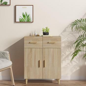 Aparador de madera contrachapada 69,5x34x89 cm con puertas y cajón, estilo moderno, armario auxiliar y de almacenamiento en roble Sonoma