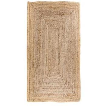 Alfombra Rectangular Bombay de Yute Marrón, 135x65x1 cm