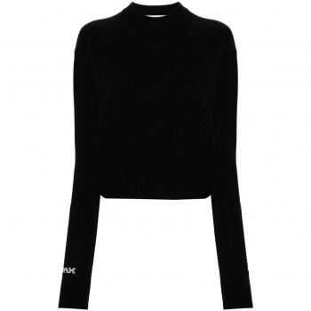 Max Mara Sportmax Women's Black Wool Crewneck Sweater - Size Small