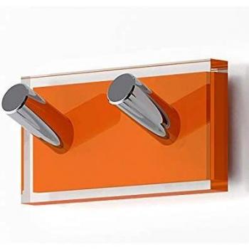 Gedy Rainbow Percha, Resinas termoplásticas, Transparente Naranja, Doble
