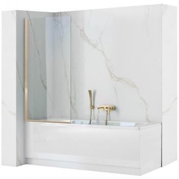 Mampara de bañera Rea Elegant Gold 80 - Mampara de bañera, diseño elegante en color oro, medidas 80 cm, estructura resistente y fácil instalación