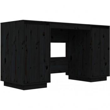 vidaXL Solid Wood Pine Desk - Black, 140x50x75 cm
