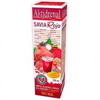 Tongil - Aktidrenal Savia Roja 250ml - Concentrado de Plantas, Frutos Rojos, Verduras, Quinoa, Vitaminas y Minerales - Más de 35 nutrientes para tonificar, rejuvenecer y combatir la oxidación