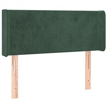 Cabecero con LED de terciopelo verde oscuro 93x16x78/88 cm